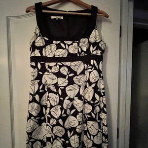 Evan-Picone Floral Dress, black and white, size 12